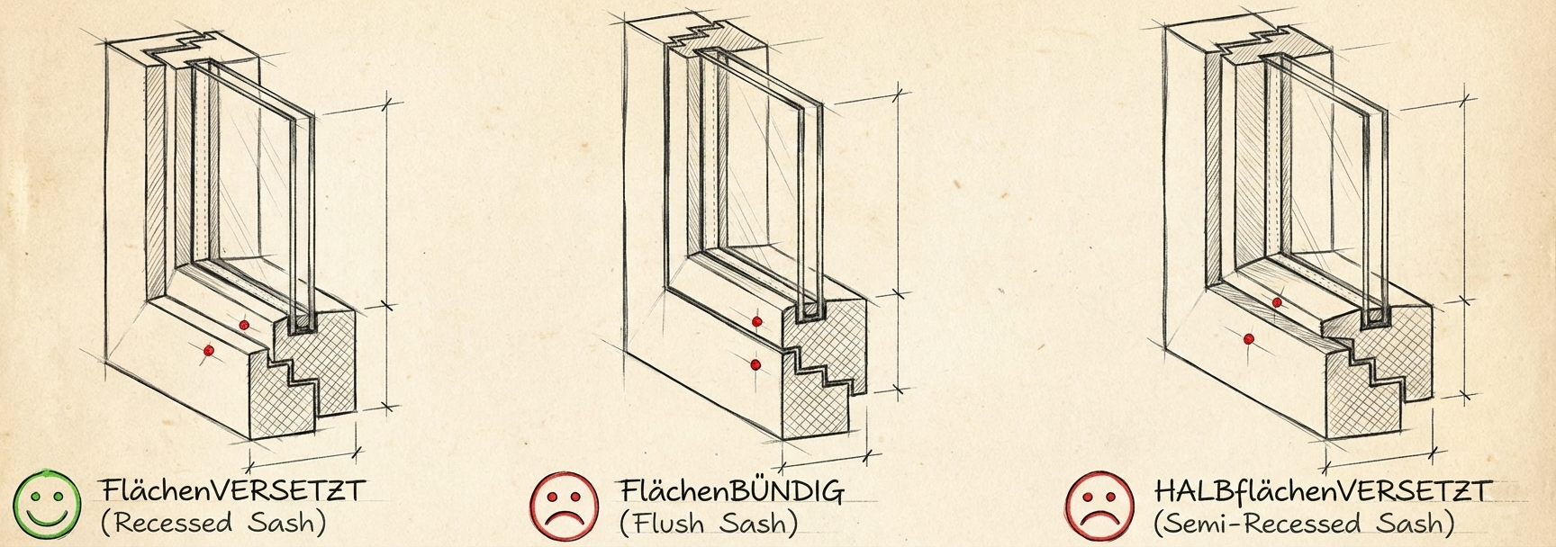 Erklärung Flächenversetzt vs Flächenbündig